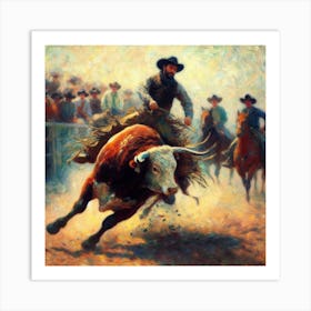 Rodeo Bullfighter Art Print