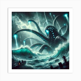 Tidalus Abyssal Behemoth Scene Art Print