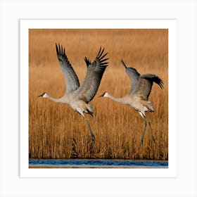 Sandhill Cranes In Flight 2 Art Print