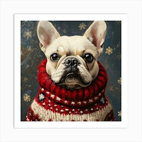 Christmas Frenchie 7 Art Print