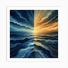 Sunset Over The Ocean Art Print