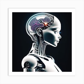 Portrait Of A Female Robot 7 Art Print