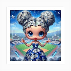 LA Dodgers Dolls With Money Art Print