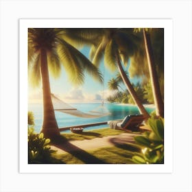 Hammock On The Beach Art Print