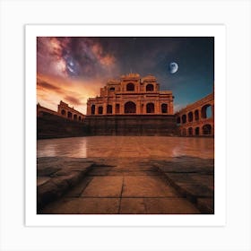 Rajasthan Palace At Night Art Print