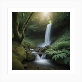 Waterfall In The Forest Art Print