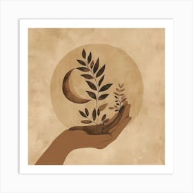 Boho Hand And Moon 2 Art Print