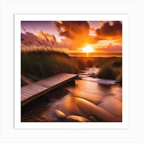 Sunset On The Beach 1055 Art Print