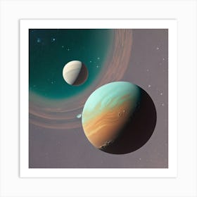 Two Planets In Space Art Print