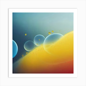 Abstract Bubbles Winter Night Art Print