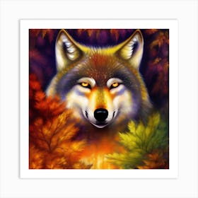 Autumn Wolf 3 Art Print