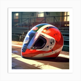 Motocross Helmet Art Print