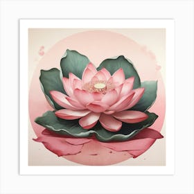 Aesthetic style, Large pink lotus flower 1 Art Print