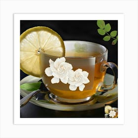 Tea And Flowers Art Print