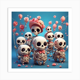 Day Of The Dead Skeletons Art Print