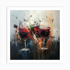 Three Wine Glasses Art 3 Art Print