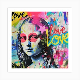 Mona Lisa Popart mit Sonnenbrille Art Print