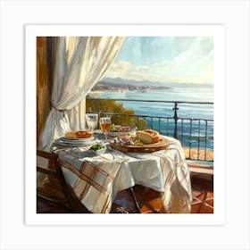 Table By The Sea Art Print