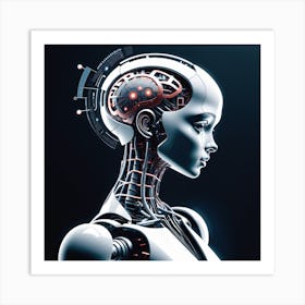 Woman With A Robot Head 5 Art Print