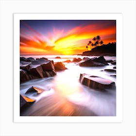 Sunset On The Beach 2 Art Print