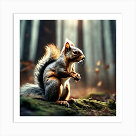 Squirrel In The Forest 186 Art Print