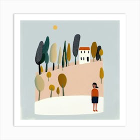 Italian Holidays, Tiny People And Illustration 1 Art Print