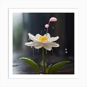 Lotus Flower In The Rain 2 Art Print