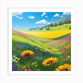 Wildflowers In The Meadow Art Print