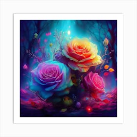 Roses In The Forest Art Print