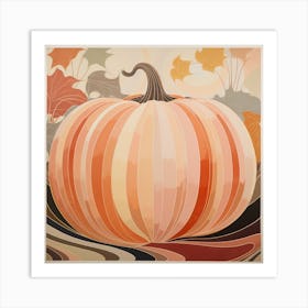 Pumpkin Pastel Illustration Square Art Print