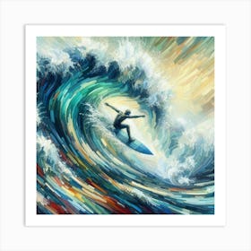 Surfer On A Wave 7 Art Print