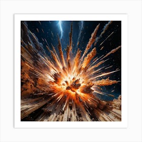 Explosion Of A Spacecraft Art Print