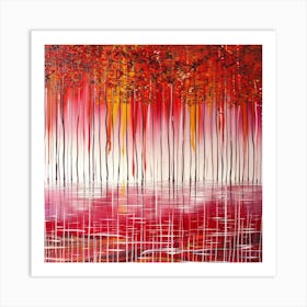 Red Autumn Trees Art Print