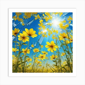 Sunflowers In The Field 3 Art Print