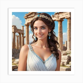 Beautiful Greek woman Art Print