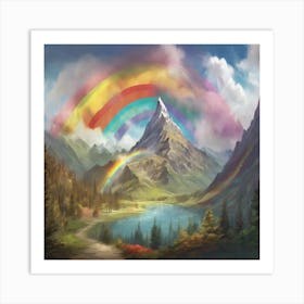 Rainbow Over Mountain 1 Art Print