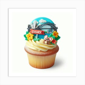 Sydney Harbour Bridge Cupcake Art Print