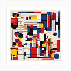 A Bauhausinspired Abstract Composition Featuring 2 Art Print