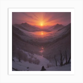 Sunset In The Mountains Art Print