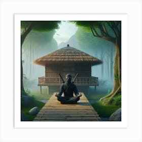 Ninja In Meditation Art Print