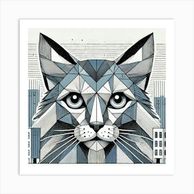 Echo Claw City Cat Art Print