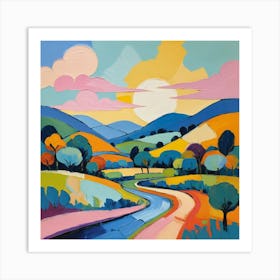 Sunset Road 1 Art Print