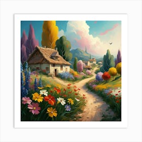 Cottage In The Countryside 1 Art Print