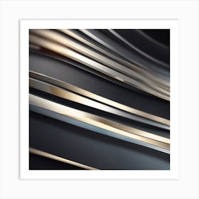 Abstract Gold And Silver Lines Art Print