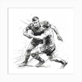 Rugby Players Running 2 Art Print