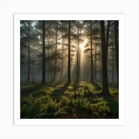 Sunrise In The Forest 9 Art Print