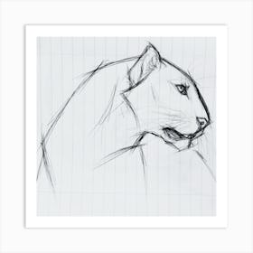 Panther Sketch Art Print