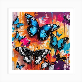 Butterfly Splatter 5 Art Print