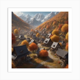Village In Autumn 14 Art Print