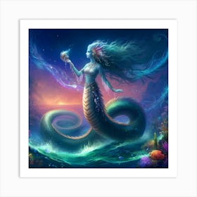 Naga Siren Enchantress Art Print